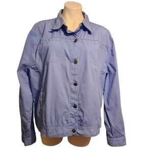 Lighthouse apparel blue jacket button front cotton XXL